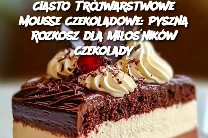 Ciasto Trójwarstwowe Mousse Czekoladowe: Pyszna Rozkosz dla Miłośników Czekolady