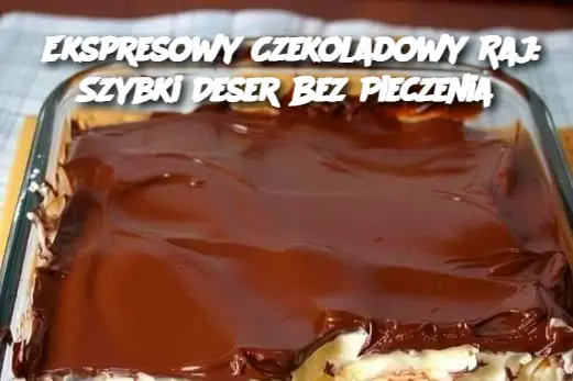 Ekspresowy Czekoladowy Raj: Szybki Deser Bez Pieczenia